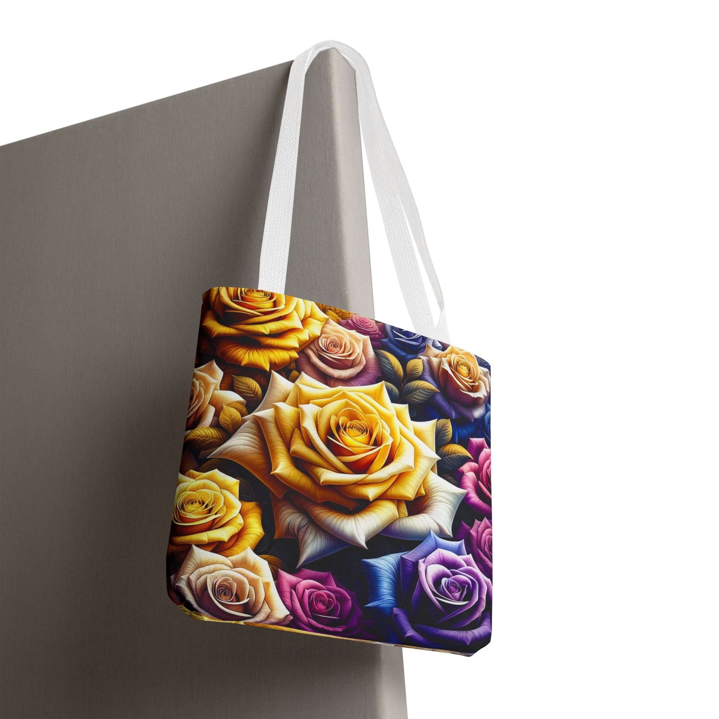 Vibrant Floral Tote Bag - Colorful Rose Design for Garden Lovers
