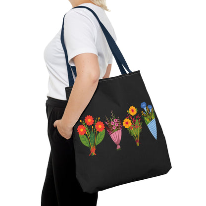 Floral Bouquet Tote Bag - Stylish Reusable Shopping Bag for Everyday Use