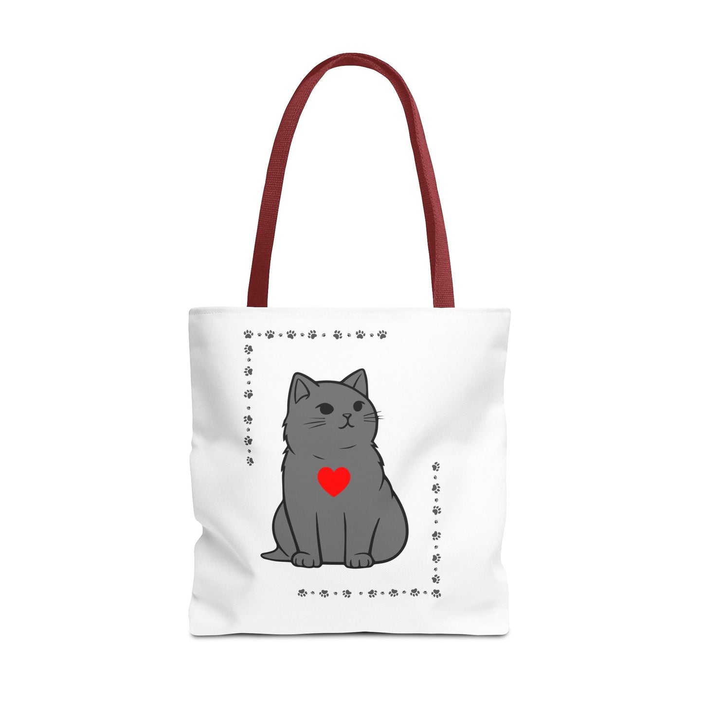 Cute Cat Tote Bag with Heart Design - Perfect for Animal Lovers