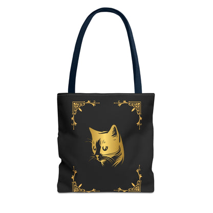 Vintage Cat Tote Bag - Stylish Black Eco-Friendly Carrier for Cat Lovers