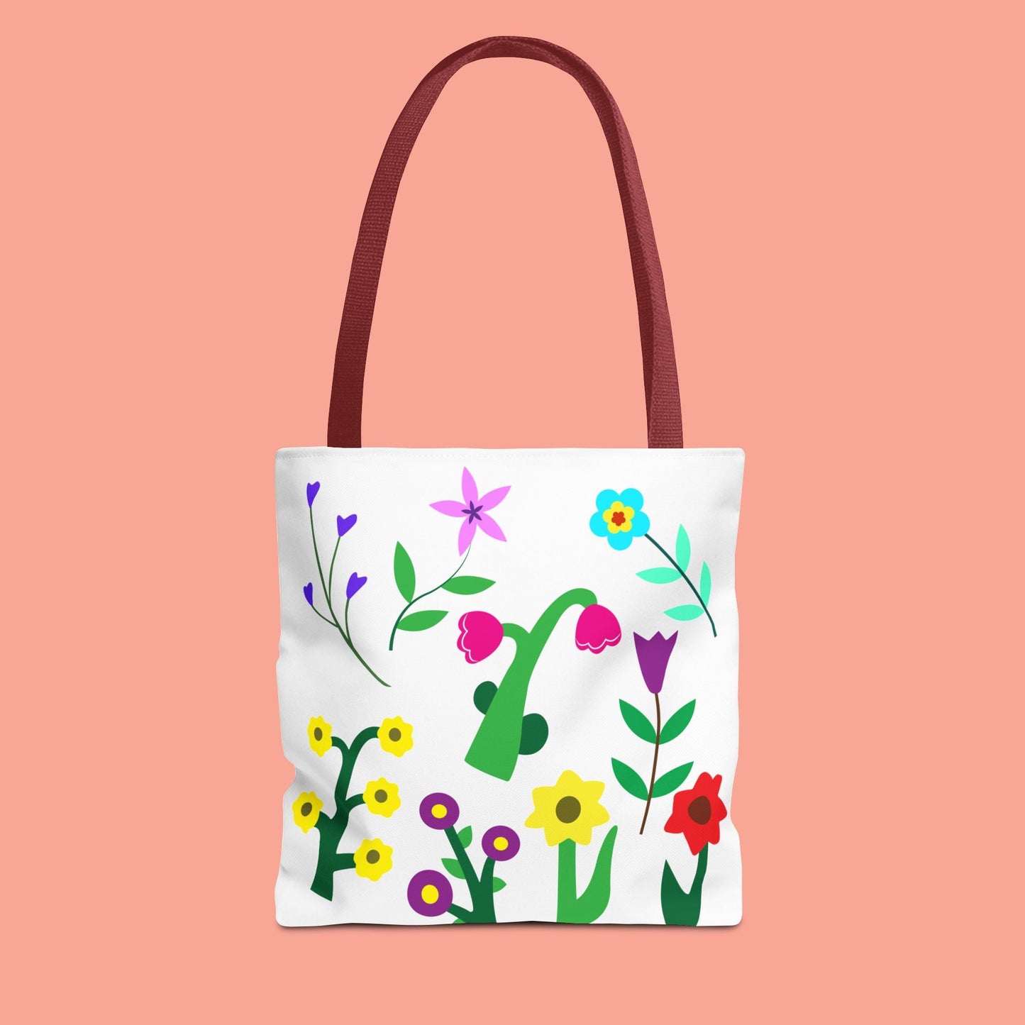 Colorful Floral Tote Bag - Eco-Friendly Shopping & Everyday Use