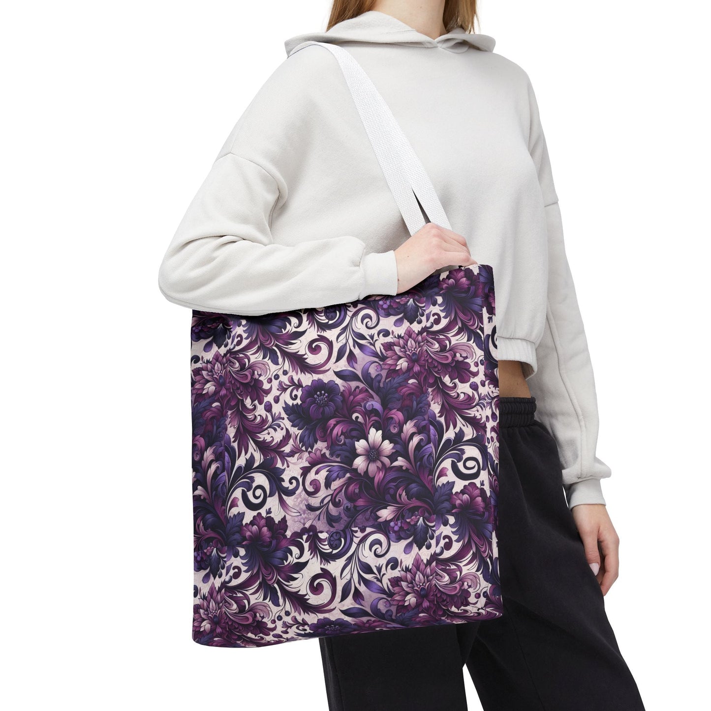 Floral Elegance Tote Bag - Stylish and Versatile Floral Pattern for Everyday Use