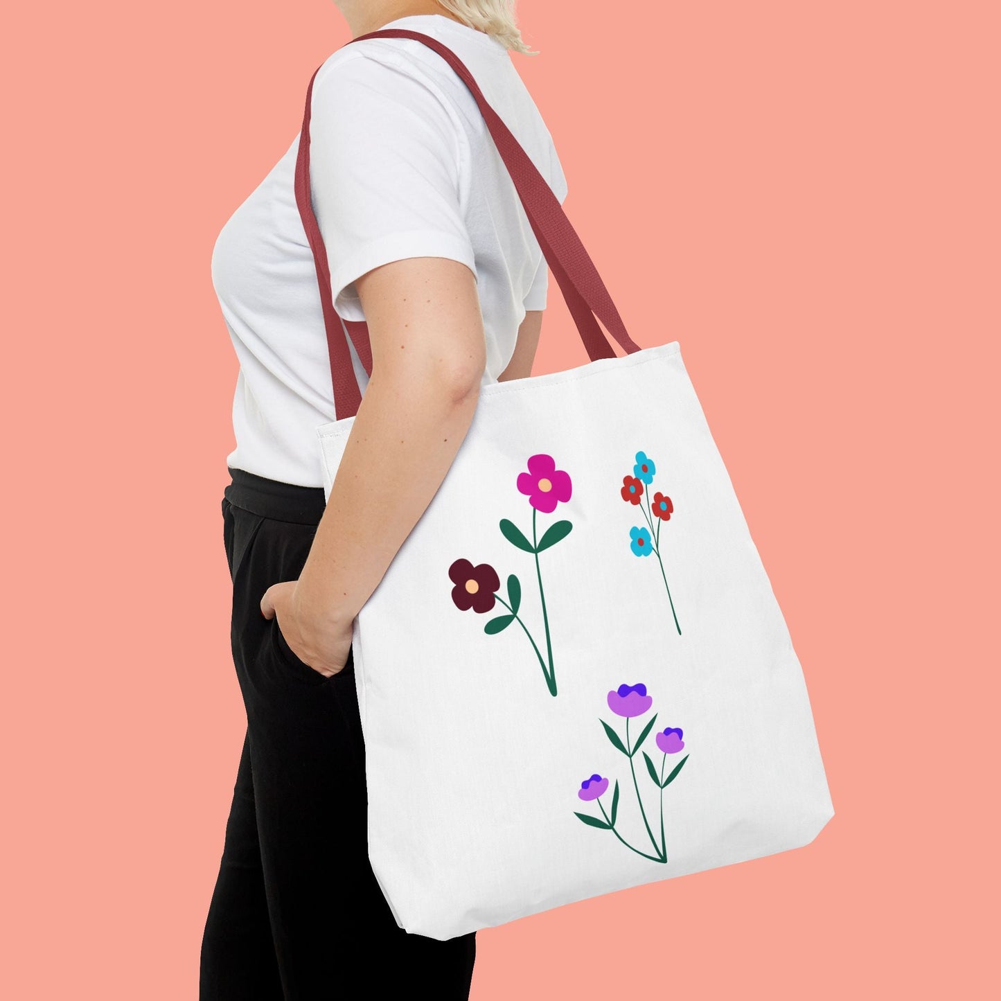 Floral Print Tote Bag - Stylish Eco-Friendly Carryall for Everyday Use