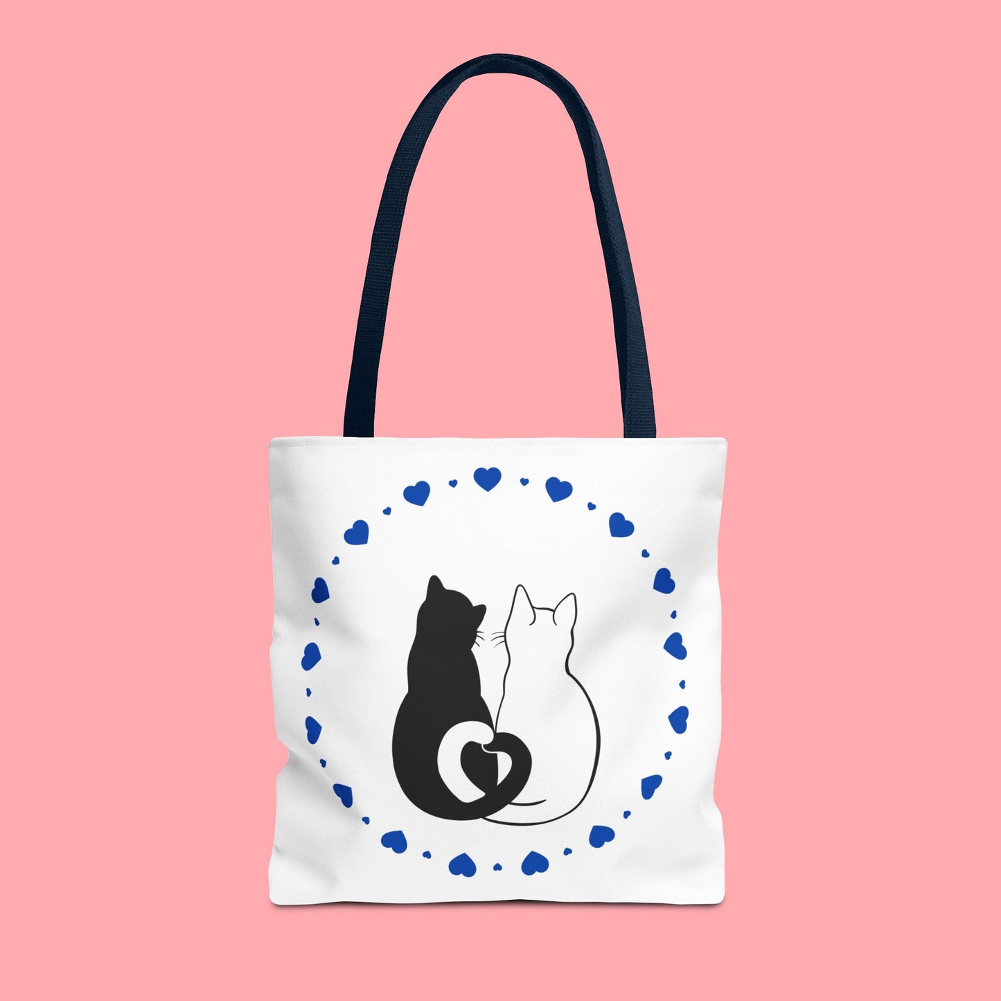 Cute Cat Lovers Tote Bag - Adorable Heart Design for Pet Enthusiasts