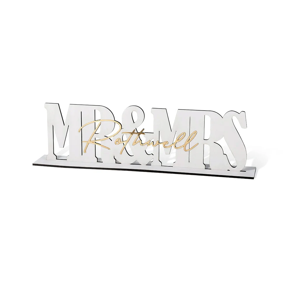 Personalized Mr & Mrs Wedding Name Sign – Custom Table Decor & Anniversary Gift