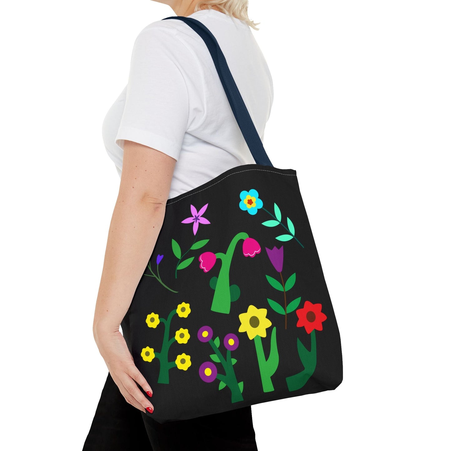 Vibrant Floral Tote Bag - Colorful Blooming Design for Every Occasion