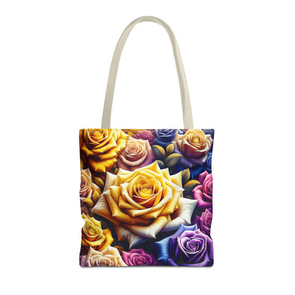 Vibrant Floral Tote Bag - Colorful Rose Design for Garden Lovers