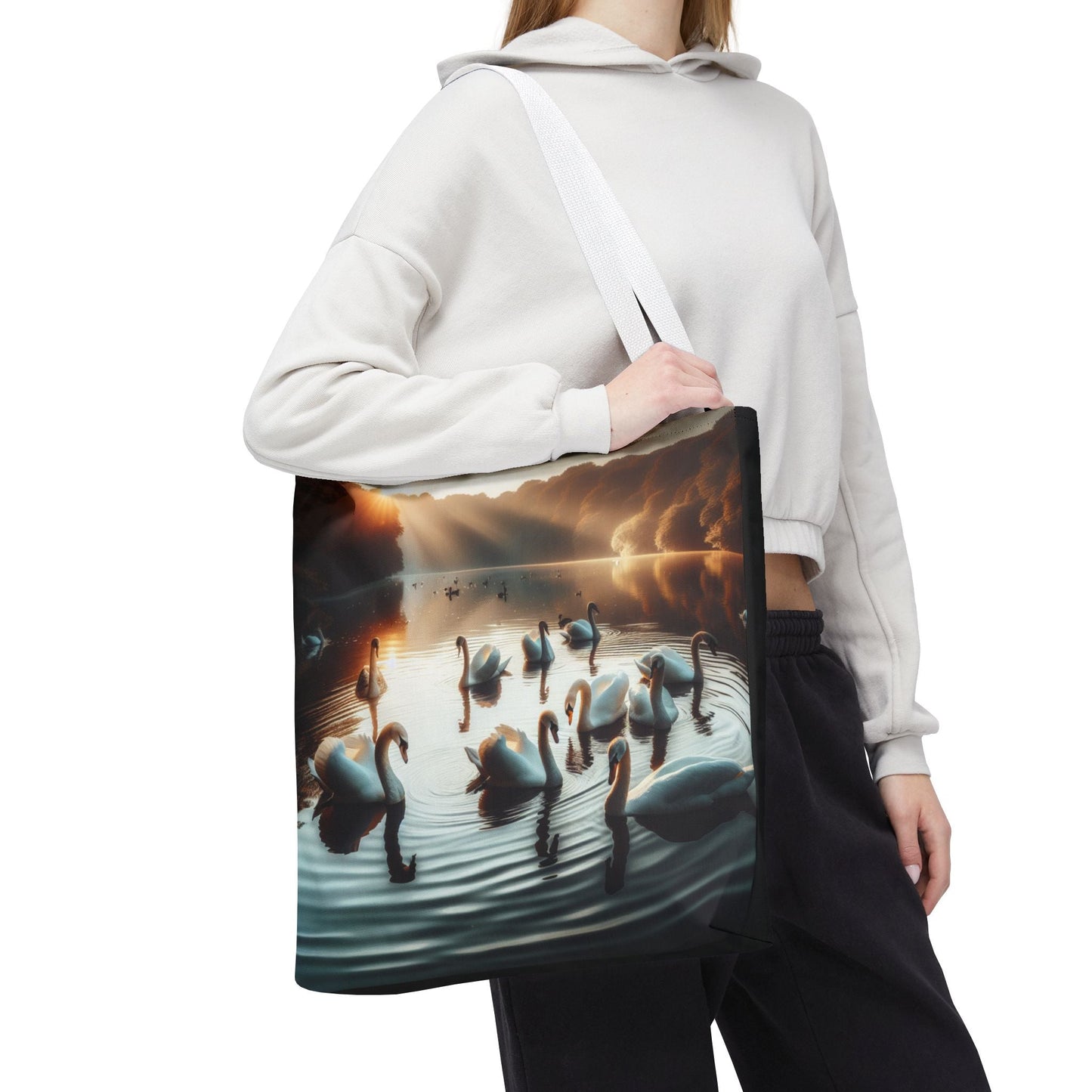 Elegant Swan Lake Tote Bag - Perfect for Nature Lovers & Everyday Use