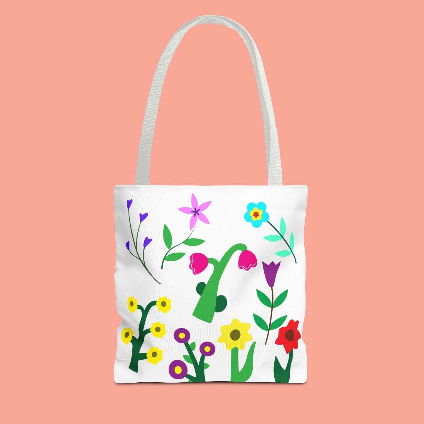 Colorful Floral Tote Bag - Eco-Friendly Shopping & Everyday Use