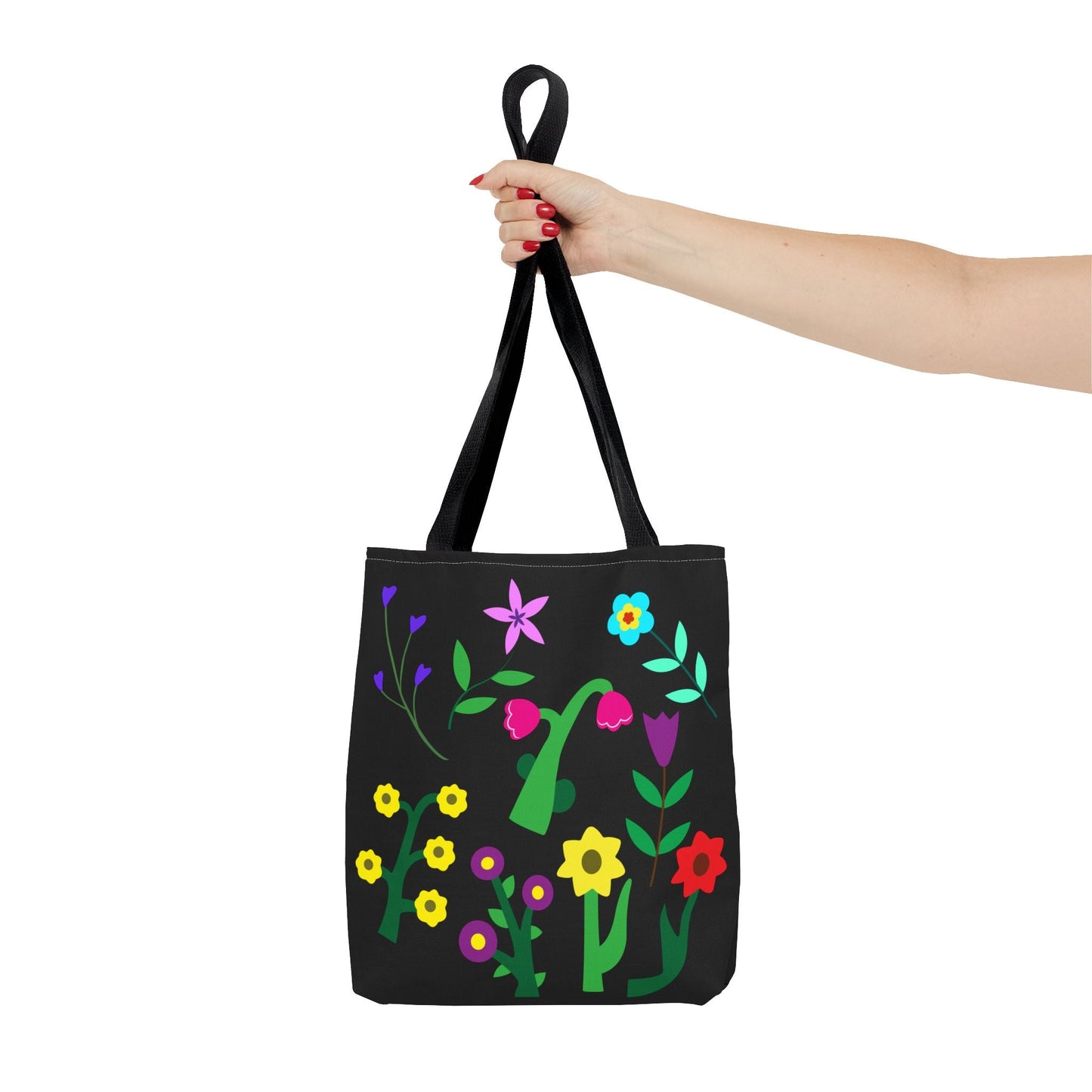 Vibrant Floral Tote Bag - Colorful Blooming Design for Every Occasion