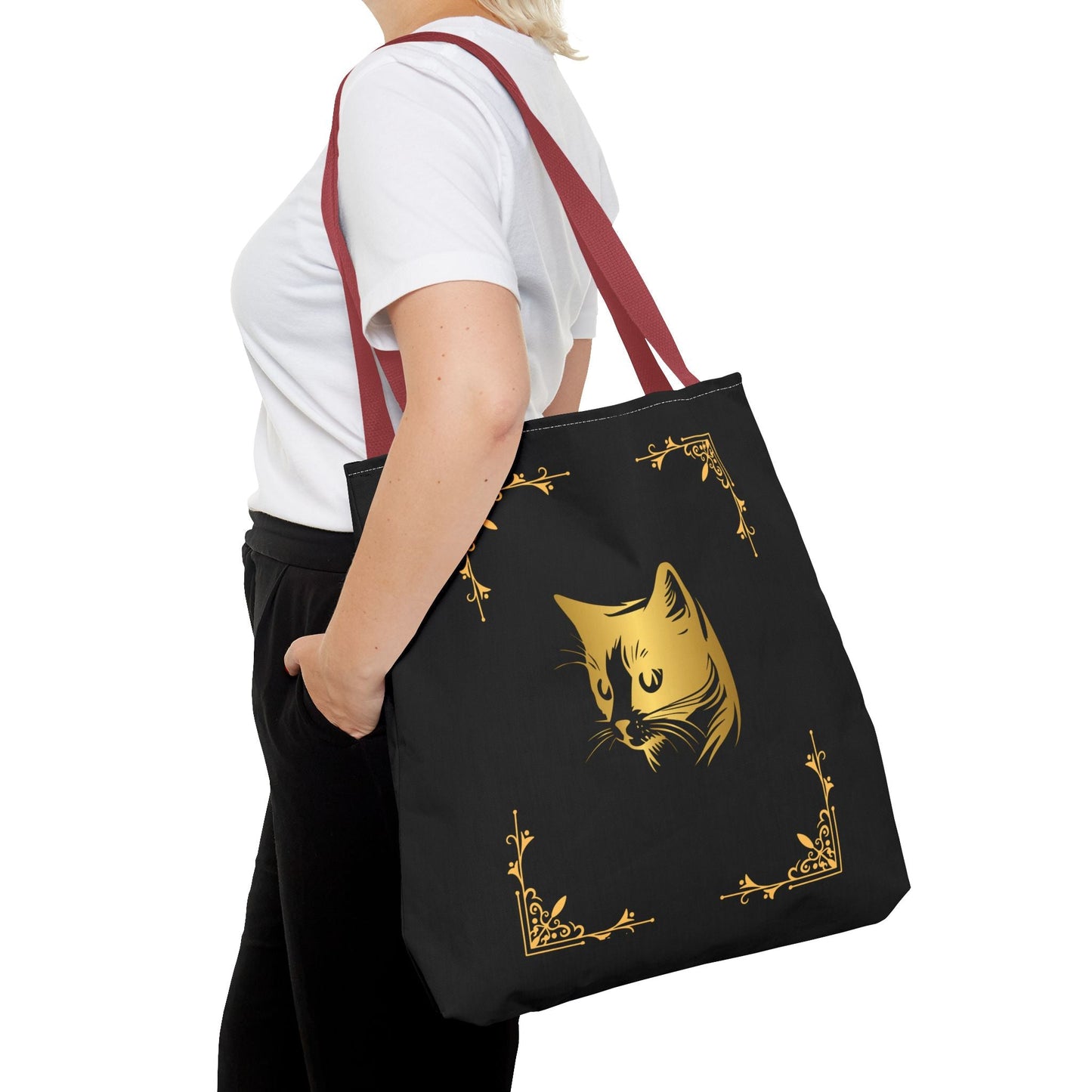 Vintage Cat Tote Bag - Stylish Black Eco-Friendly Carrier for Cat Lovers