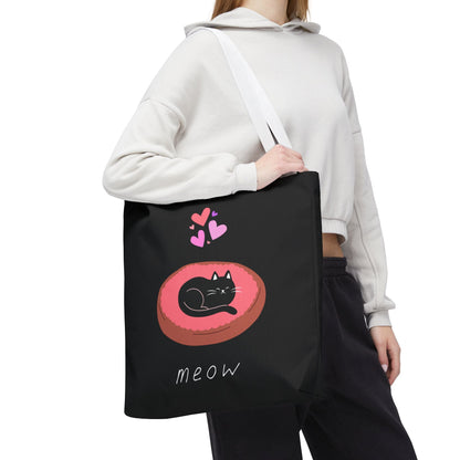 Cute Cat Tote Bag - 'Meow' Design for Cat Lovers