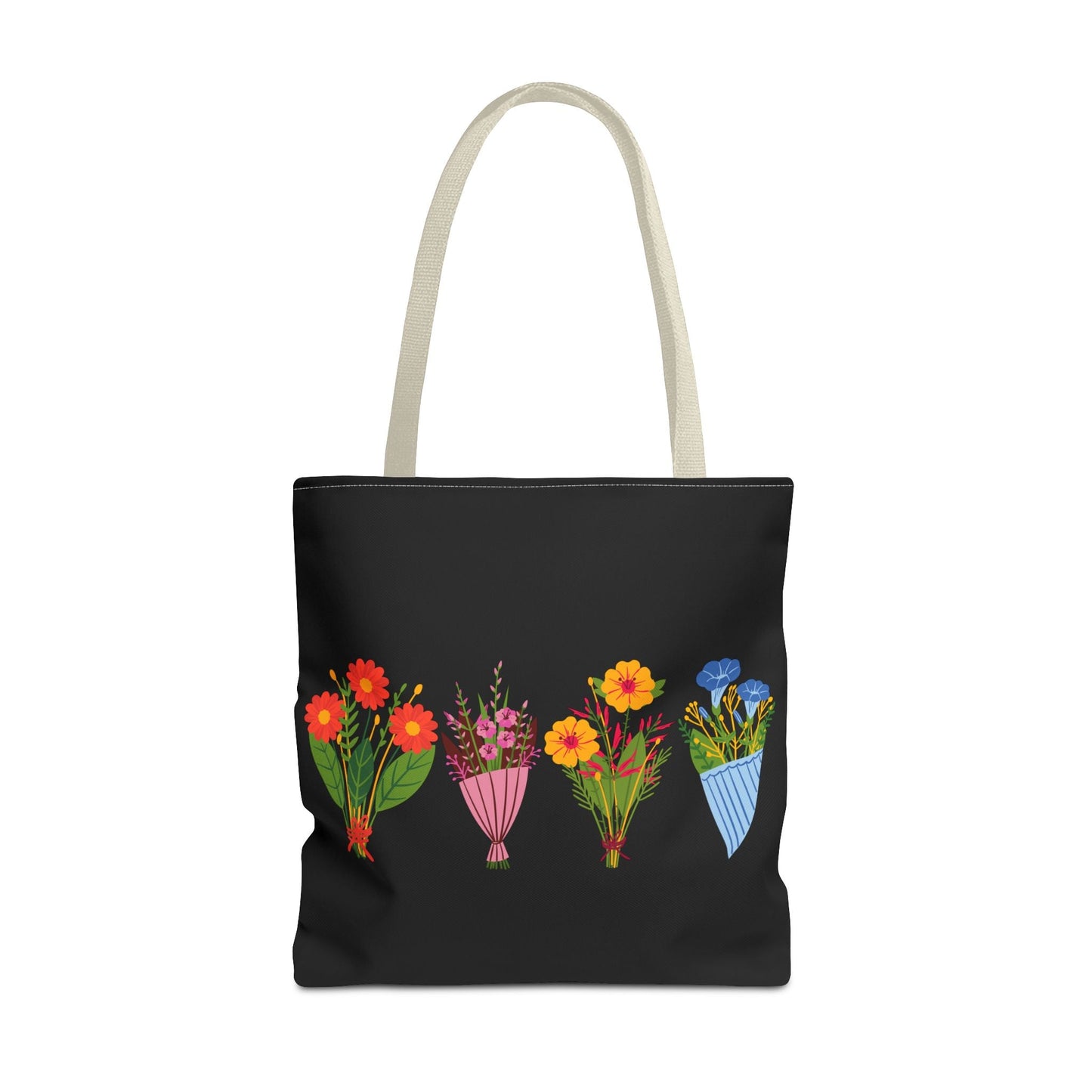 Floral Bouquet Tote Bag - Stylish Reusable Shopping Bag for Everyday Use