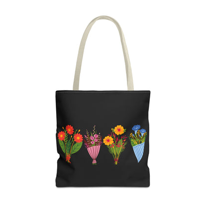Floral Bouquet Tote Bag - Stylish Reusable Shopping Bag for Everyday Use
