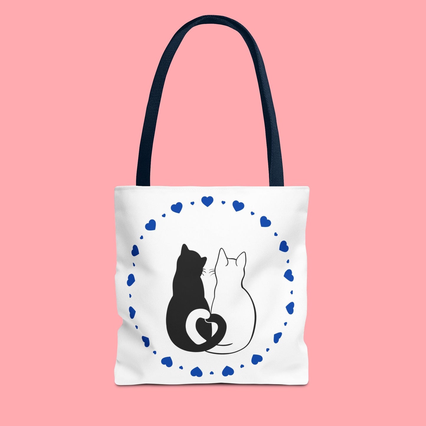 Cute Cat Lovers Tote Bag - Adorable Heart Design for Pet Enthusiasts