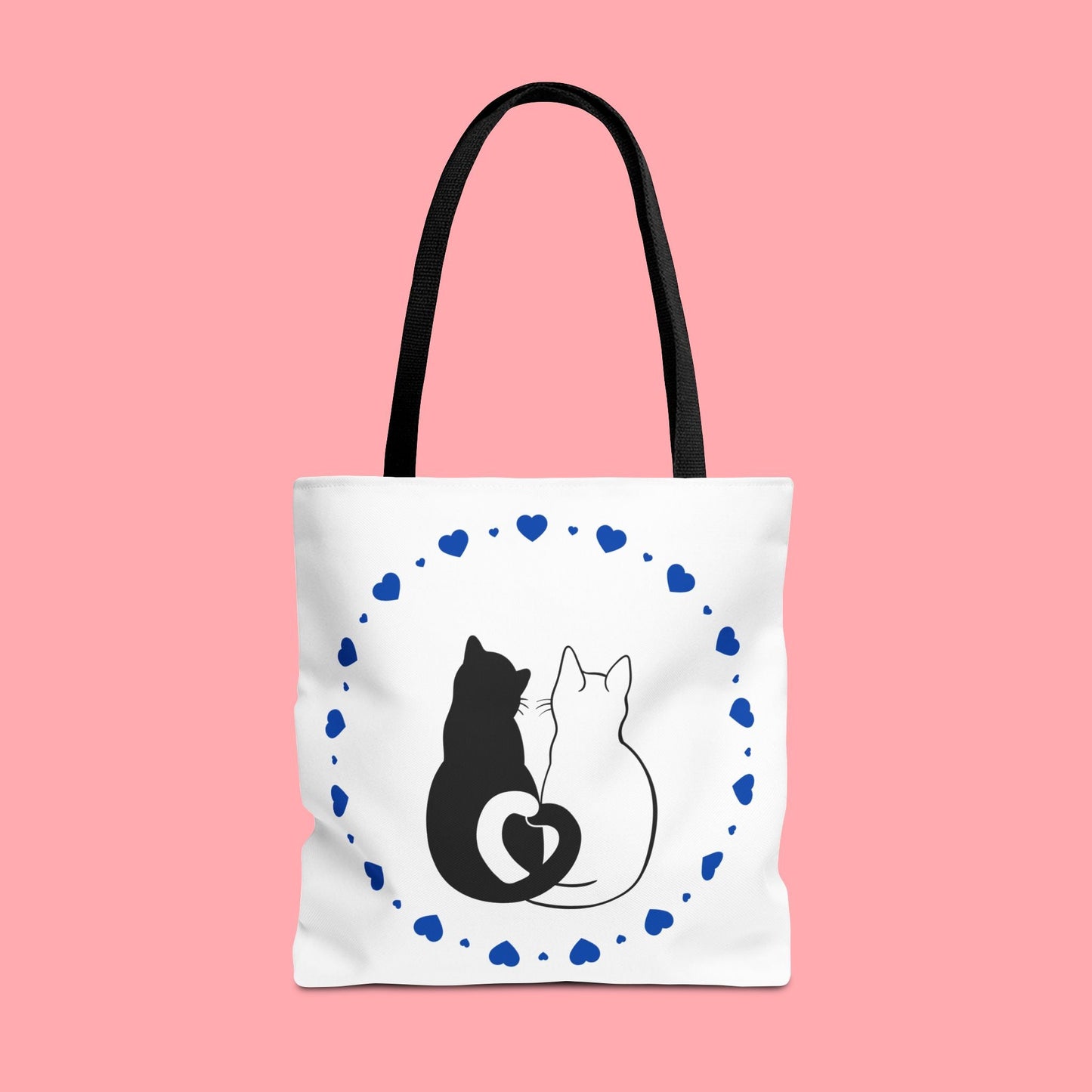 Cute Cat Lovers Tote Bag - Adorable Heart Design for Pet Enthusiasts