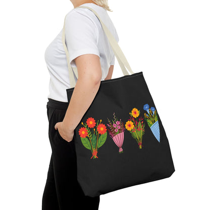 Floral Bouquet Tote Bag - Stylish Reusable Shopping Bag for Everyday Use