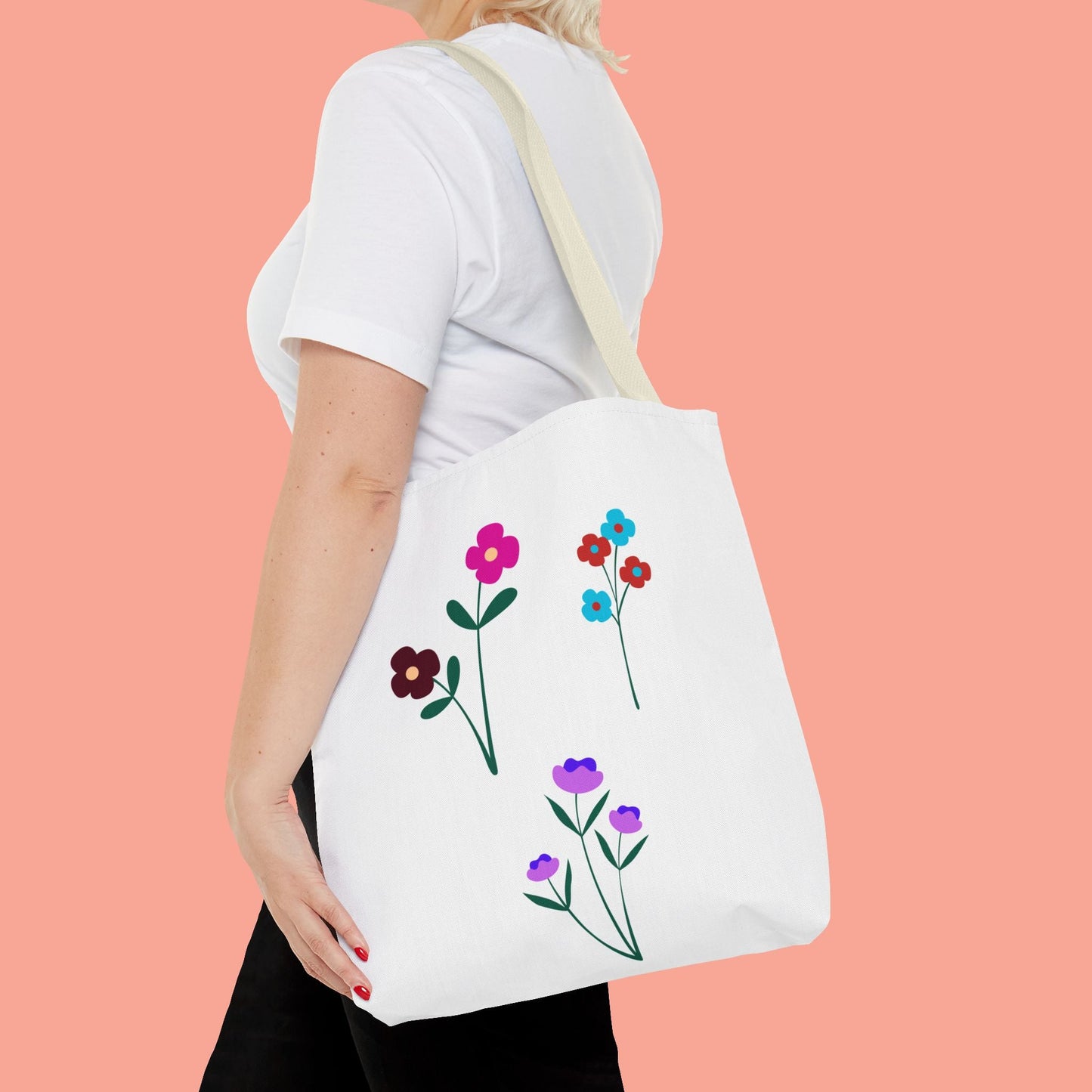 Floral Print Tote Bag - Stylish Eco-Friendly Carryall for Everyday Use