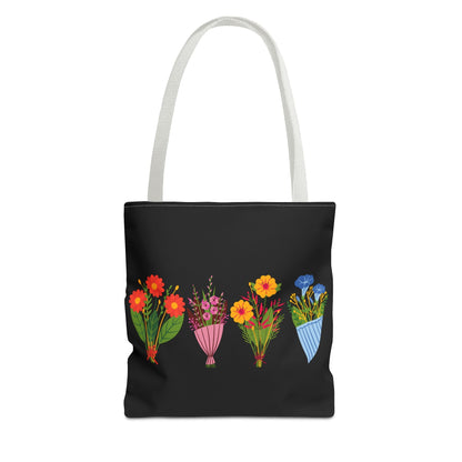 Floral Bouquet Tote Bag - Stylish Reusable Shopping Bag for Everyday Use