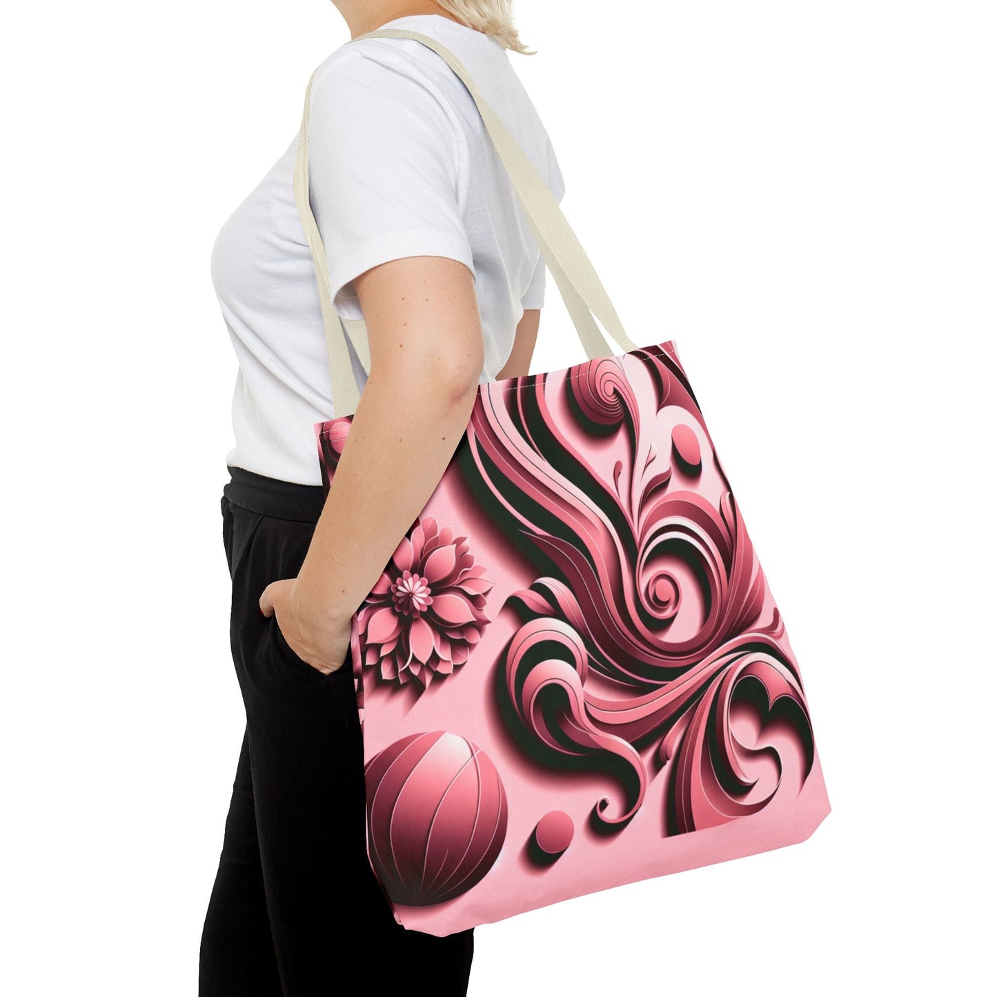 Stylish Floral Tote Bag - Elegant Floral Design for Everyday Use