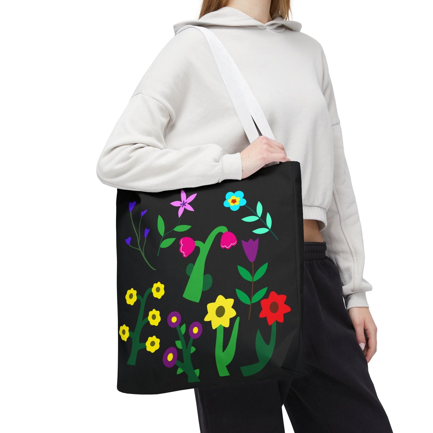 Vibrant Floral Tote Bag - Colorful Blooming Design for Every Occasion
