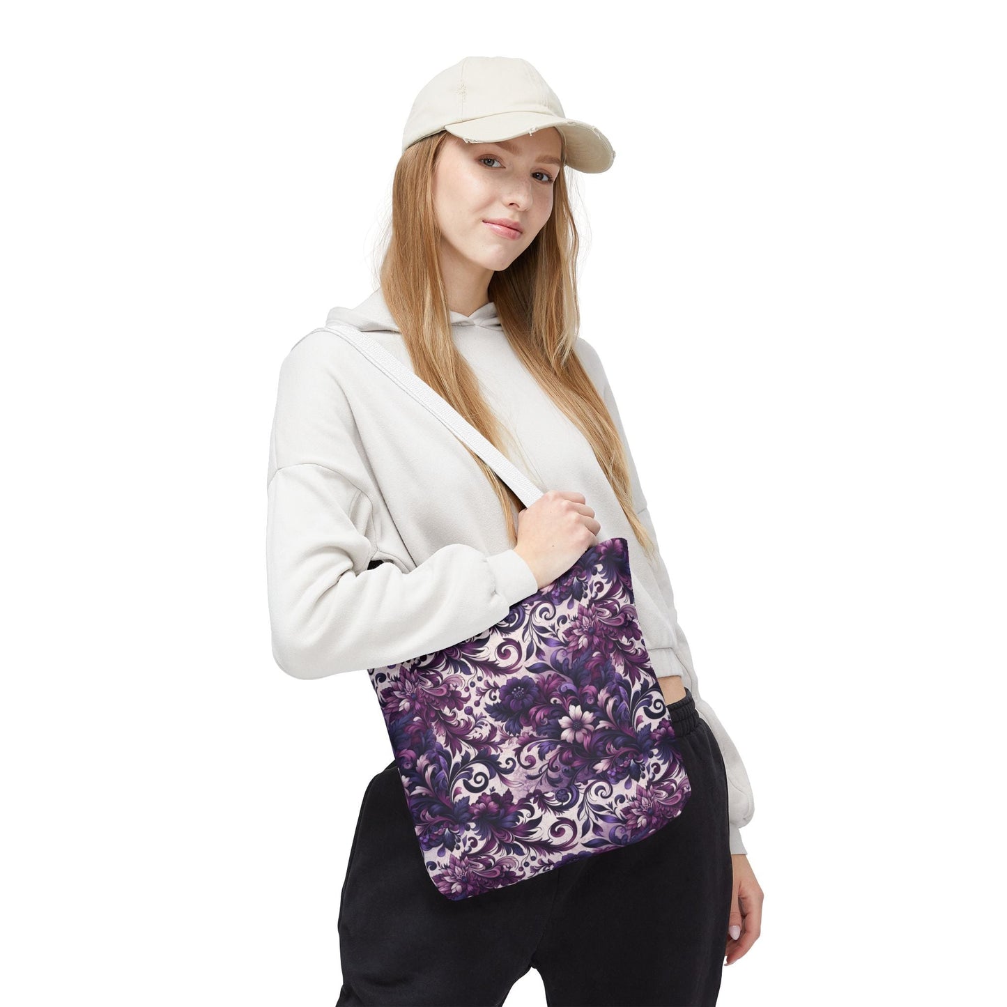 Floral Elegance Tote Bag - Stylish and Versatile Floral Pattern for Everyday Use