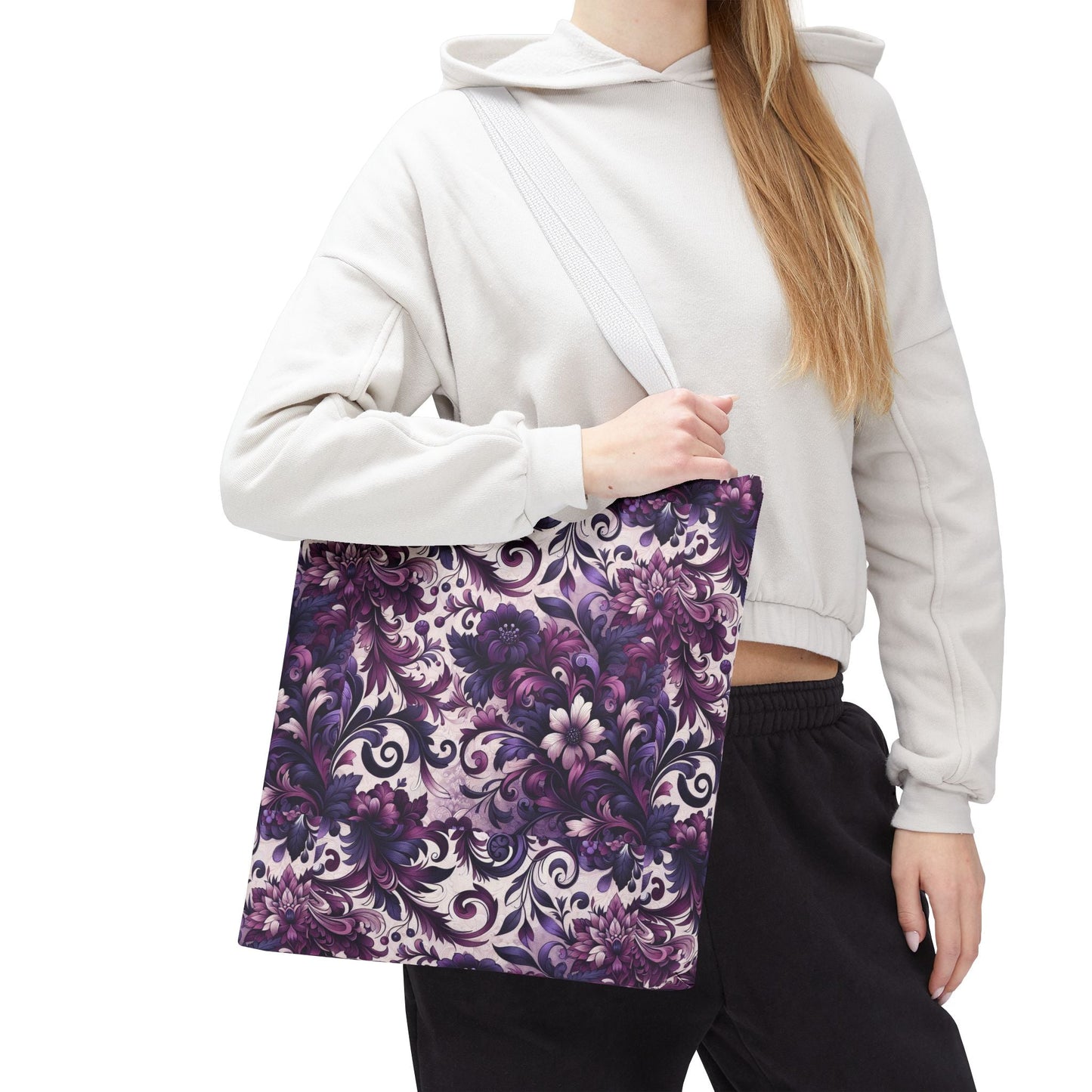 Floral Elegance Tote Bag - Stylish and Versatile Floral Pattern for Everyday Use