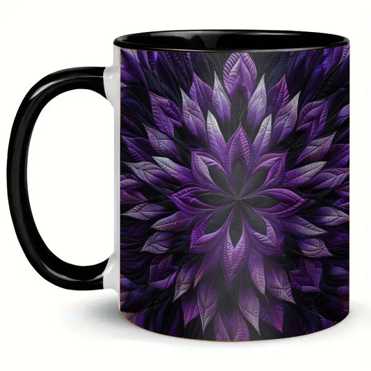 Mystic Purple Bloom Ceramic Coffee Mug