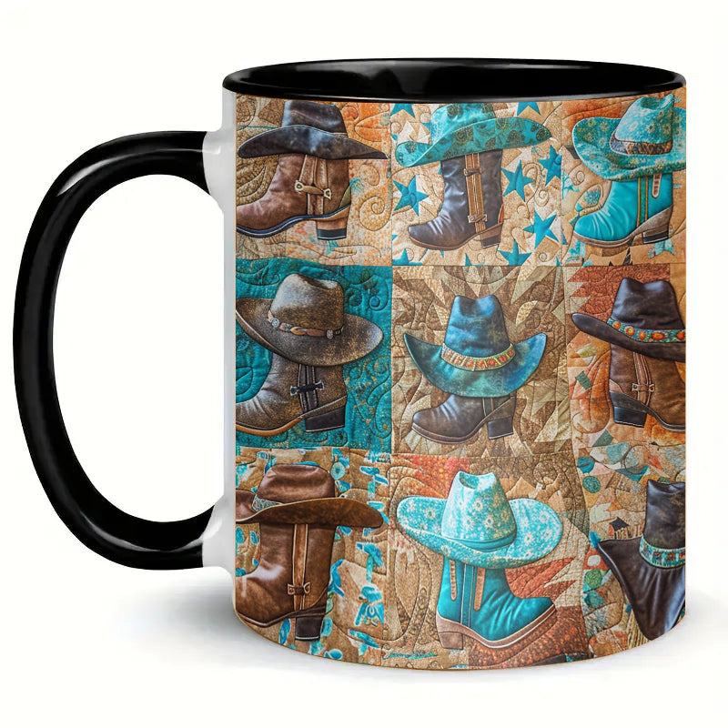 Hat & Boots Ceramic Coffee Mug