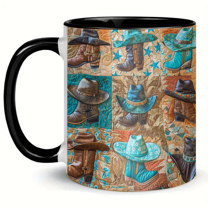 Hat & Boots Ceramic Coffee Mug