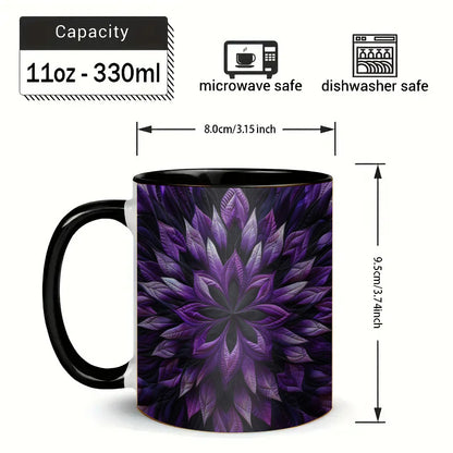Mystic Purple Bloom Ceramic Coffee Mug