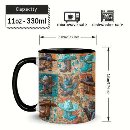 Hat & Boots Ceramic Coffee Mug