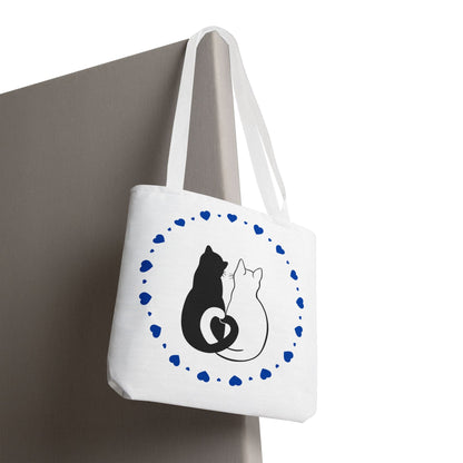 Cute Cat Lovers Tote Bag - Adorable Heart Design for Pet Enthusiasts