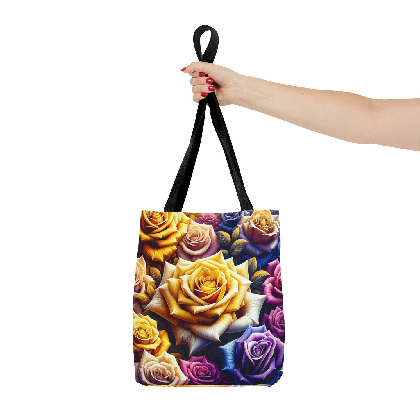Vibrant Floral Tote Bag - Colorful Rose Design for Garden Lovers