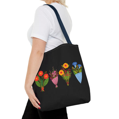 Floral Bouquet Tote Bag - Stylish Reusable Shopping Bag for Everyday Use