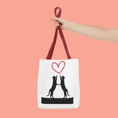 Love Cats Tote Bag - Cute Black Cat Lovers Gift
