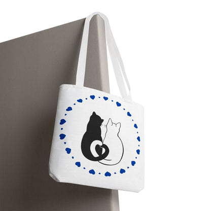 Cute Cat Lovers Tote Bag - Adorable Heart Design for Pet Enthusiasts