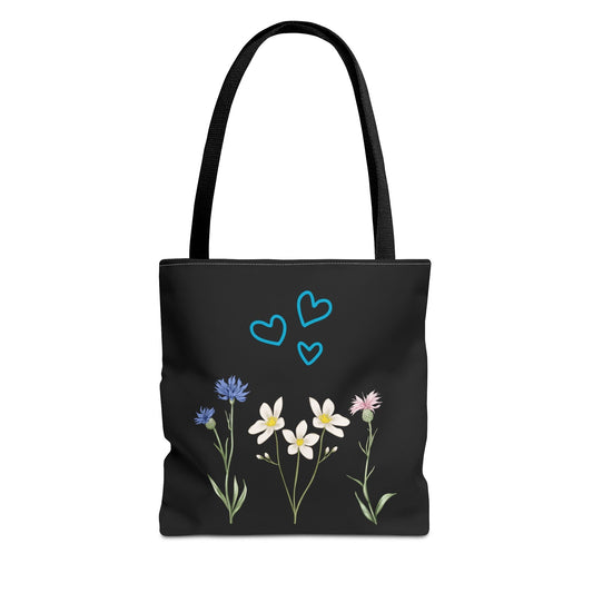 Floral Heart Tote Bag - Stylish and Eco-Friendly Carryall for Nature Lovers