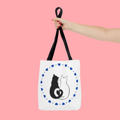 Cute Cat Lovers Tote Bag - Adorable Heart Design for Pet Enthusiasts