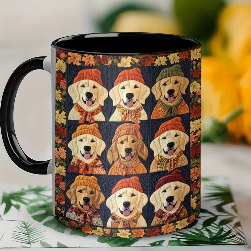 Autumn Golden Retriever Ceramic Coffee Mug