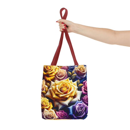 Vibrant Floral Tote Bag - Colorful Rose Design for Garden Lovers