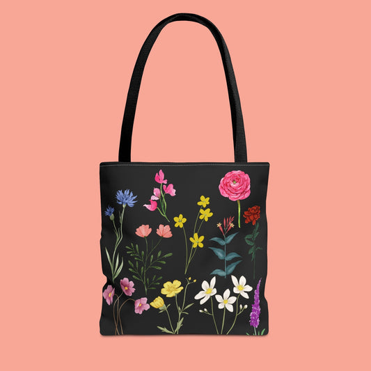 Floral Garden Tote Bag - Stylish Eco-Friendly Bag for Shopping, Travel, and Gifts