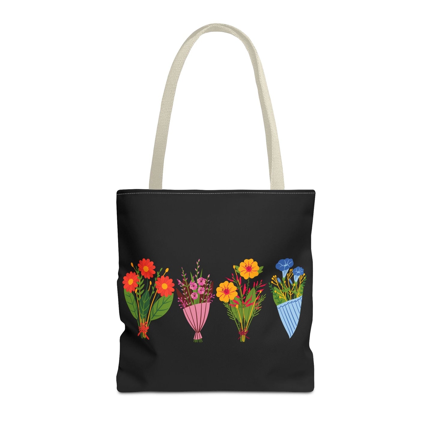 Floral Bouquet Tote Bag - Stylish Reusable Shopping Bag for Everyday Use