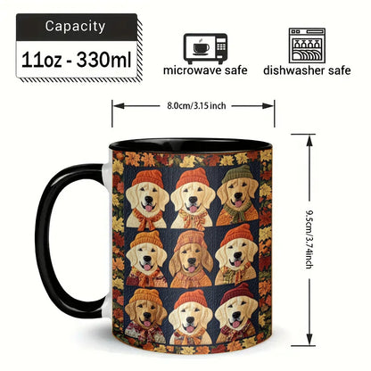 Autumn Golden Retriever Ceramic Coffee Mug