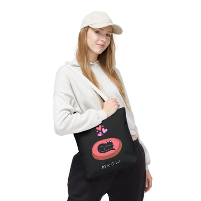 Cute Cat Tote Bag - 'Meow' Design for Cat Lovers