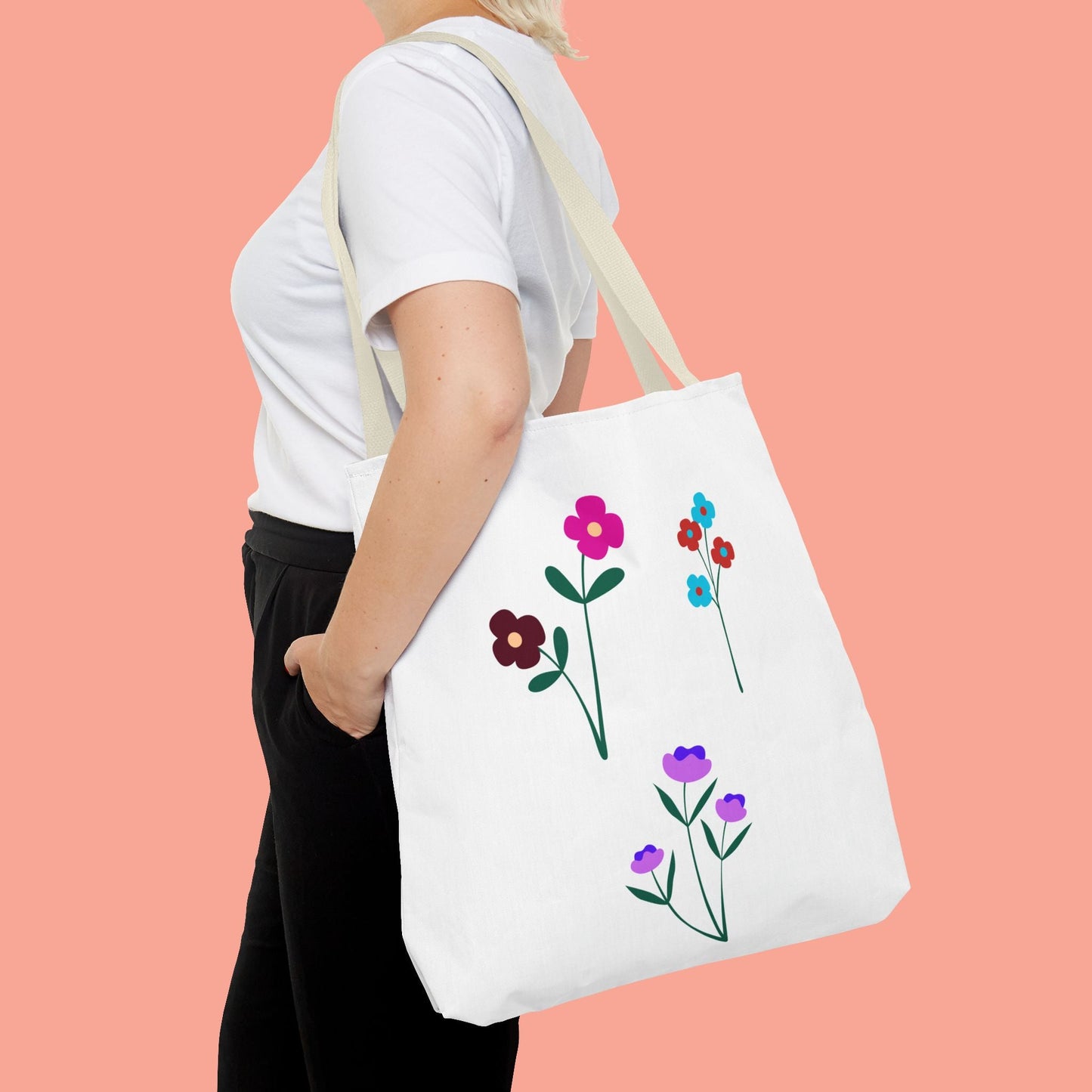 Floral Print Tote Bag - Stylish Eco-Friendly Carryall for Everyday Use