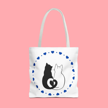 Cute Cat Lovers Tote Bag - Adorable Heart Design for Pet Enthusiasts