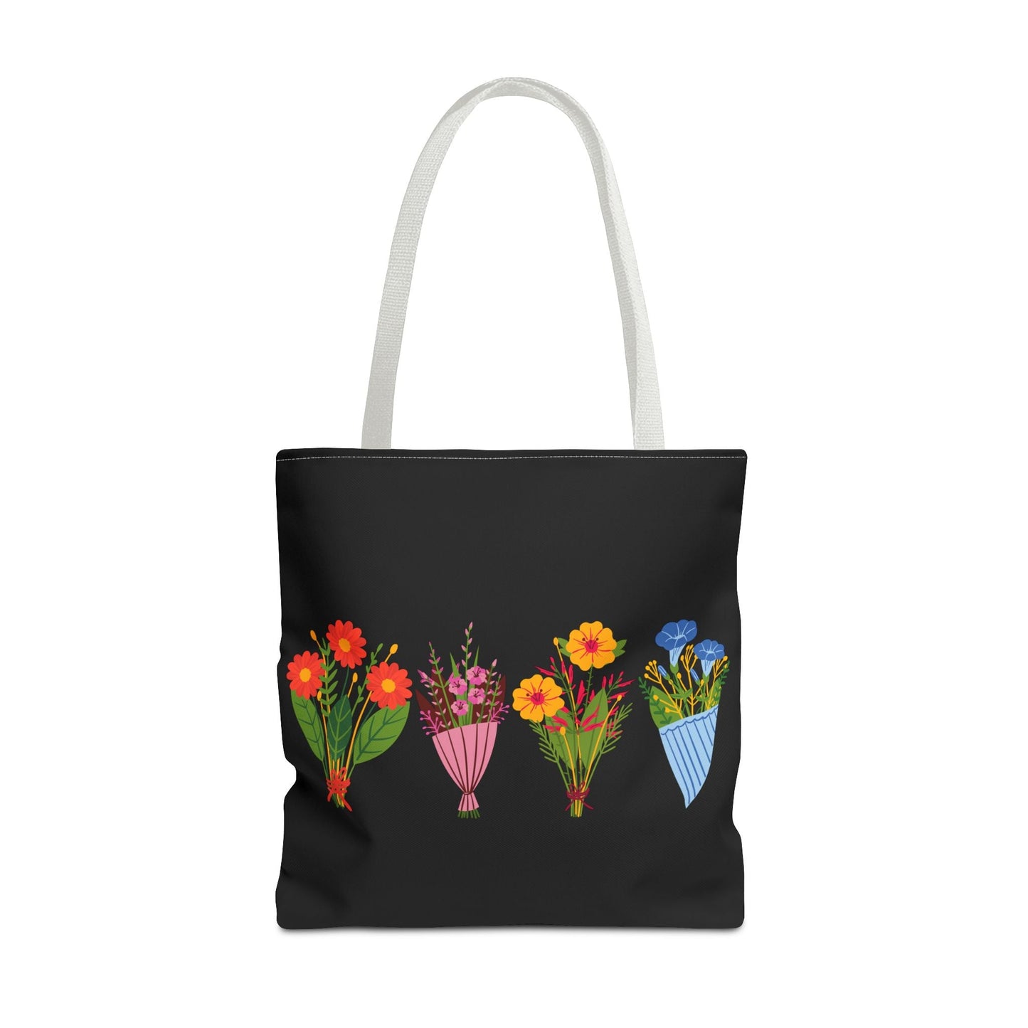 Floral Bouquet Tote Bag - Stylish Reusable Shopping Bag for Everyday Use