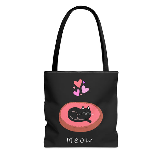 Cute Cat Tote Bag - 'Meow' Design for Cat Lovers
