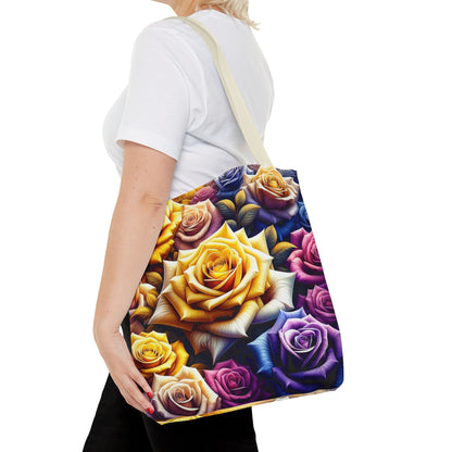 Vibrant Floral Tote Bag - Colorful Rose Design for Garden Lovers